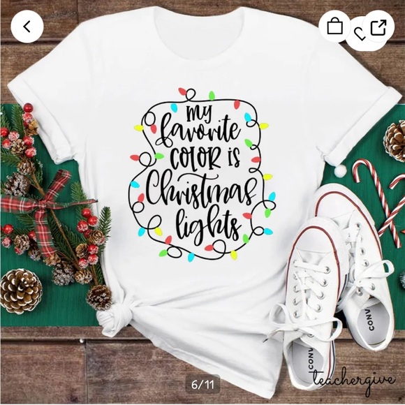 NWOT My Favorite Color is Christmas Lights Tee in Size Medium - Picture 1 of 6